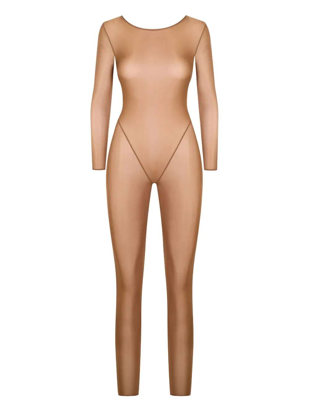 Maison Close French Kiss Light open-back long-sleeve jumpsuit - Toni neutri