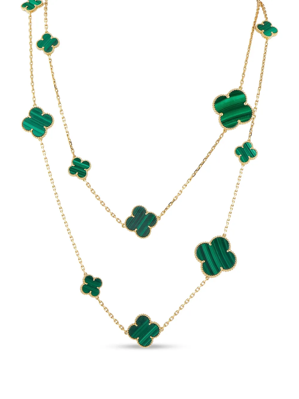 Van Cleef & Arpels 18kt yellow gold Magic Alhambra malachite necklace - Oro