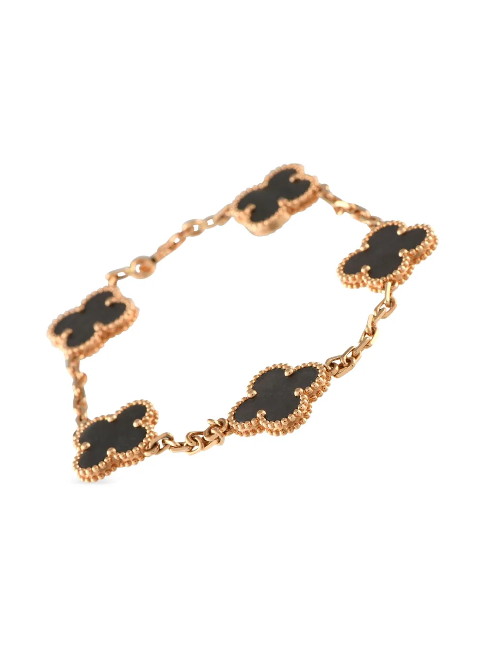 Van Cleef & Arpels 18K rose gold Alhambra obsidian bracelet - Rosa