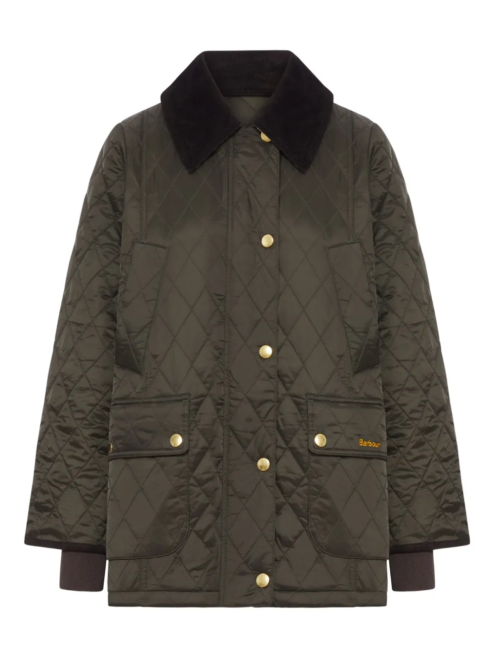 Barbour quilted corduroy-collar jacket - Verde