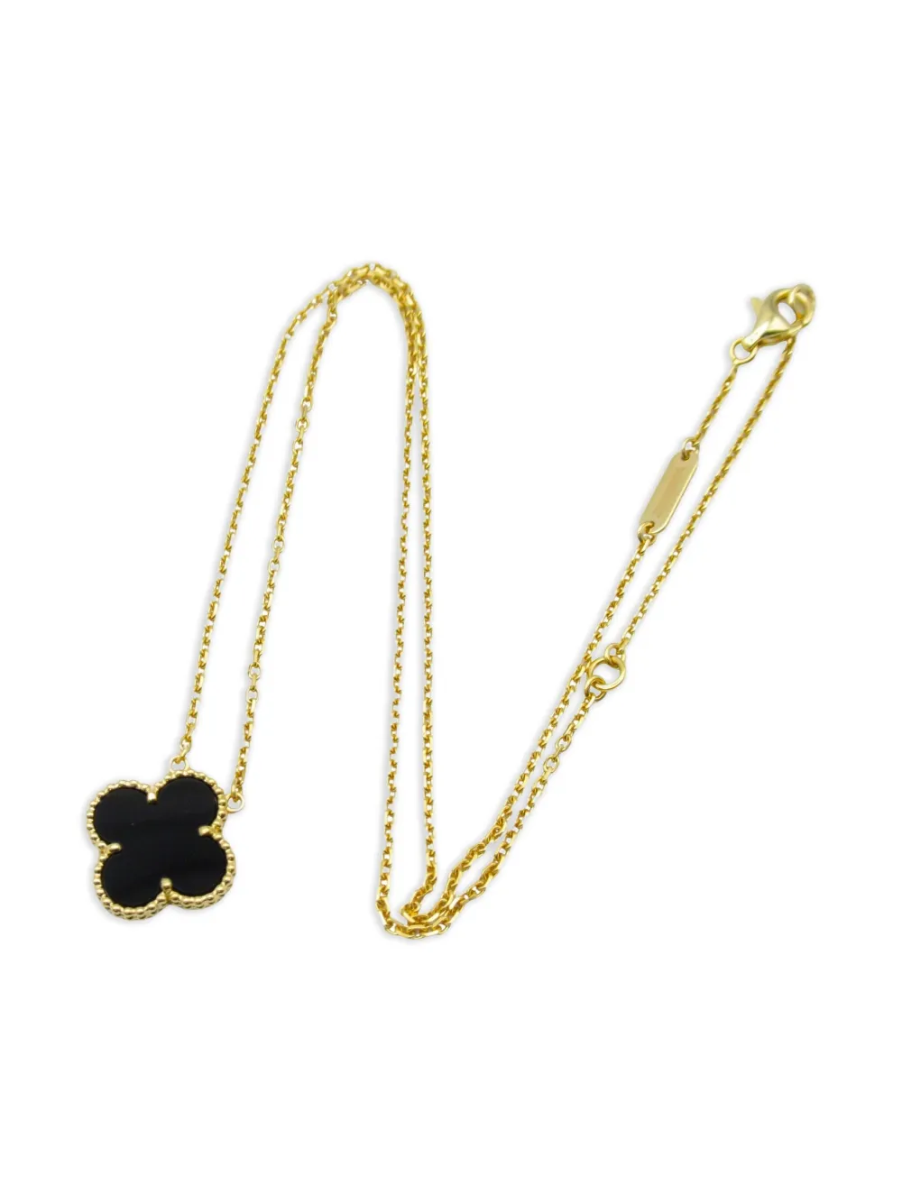Van Cleef & Arpels 2010 18kt yellow gold Alhambra onyx necklace - Oro