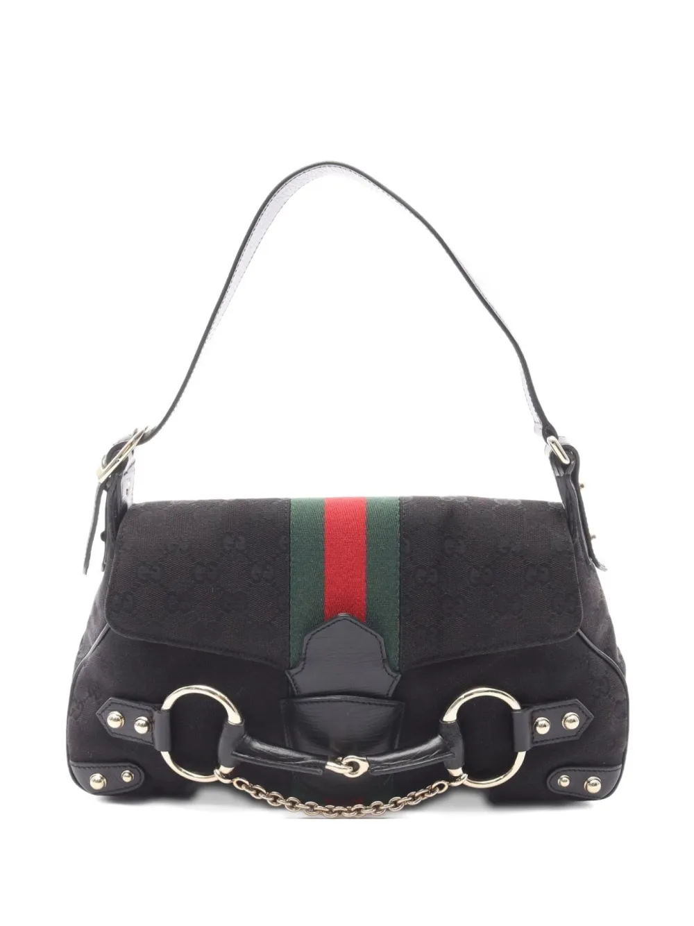 Gucci Pre-Owned 10s small GG horsebit-detail shoulder bag - Nero