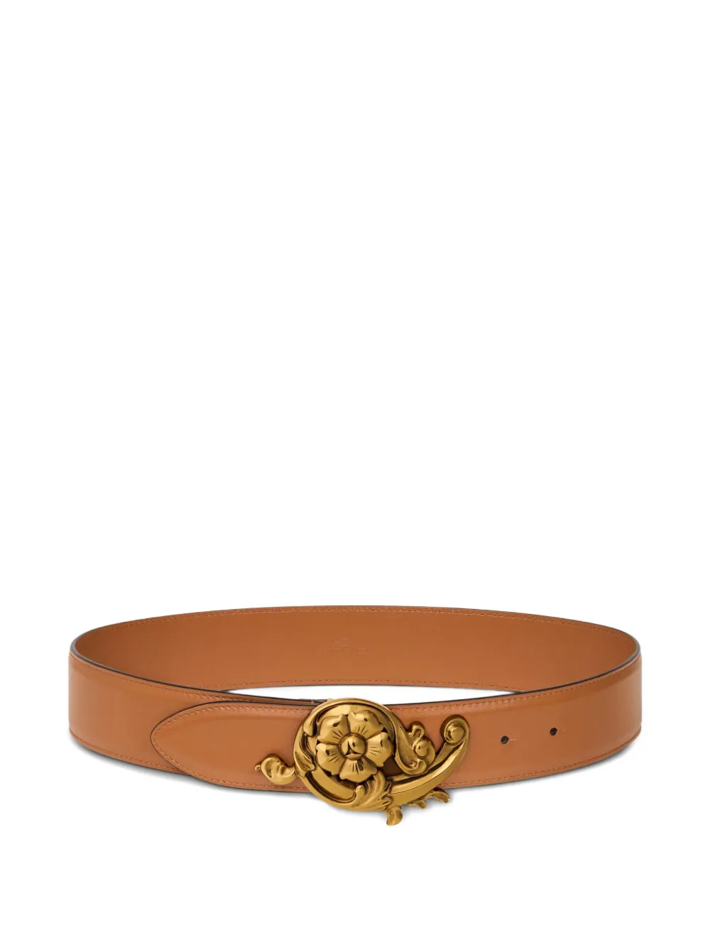 ETRO floral-buckle leather belt - Marrone