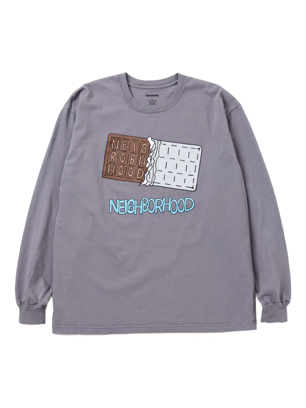 Neighborhood chocolate-bar print long-sleeve T-shirt - Grigio
