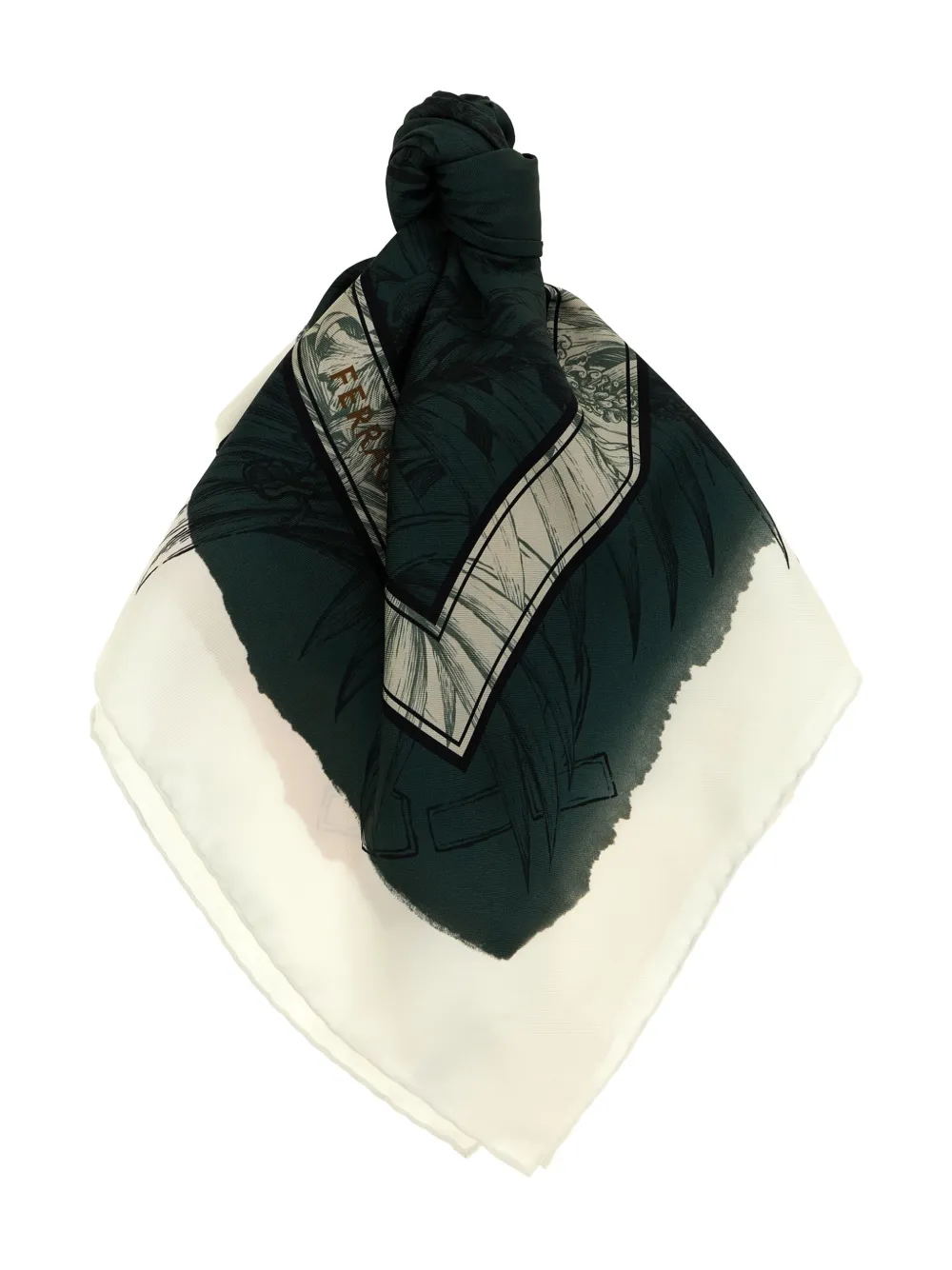 Ferragamo floral-print silk scarf - Verde