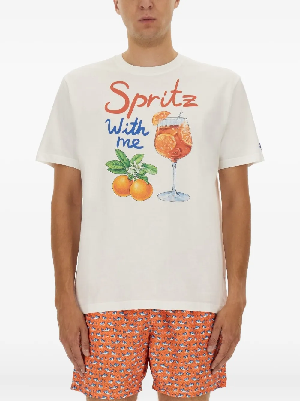 MC2 Saint Barth Aperol Spritz-print T-shirt - Bianco