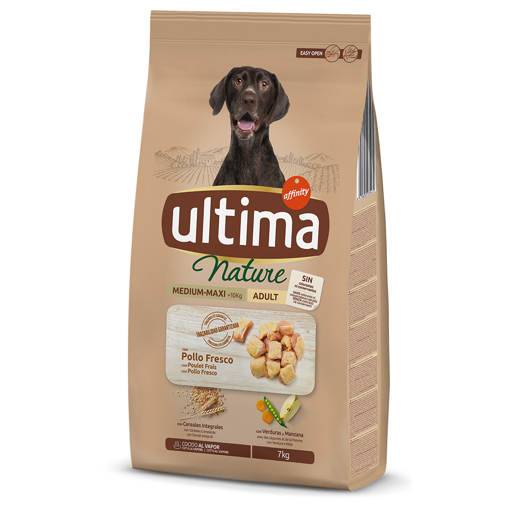 6 + 1 kg / 10, 12, 16 + 2 kg gratis! 7 kg / 12 kg / 14 kg / 18 kg Ultima Crocchette per cani - 7 kg Nature Medium/Maxi Pollo (6 + 1 kg gratis!)