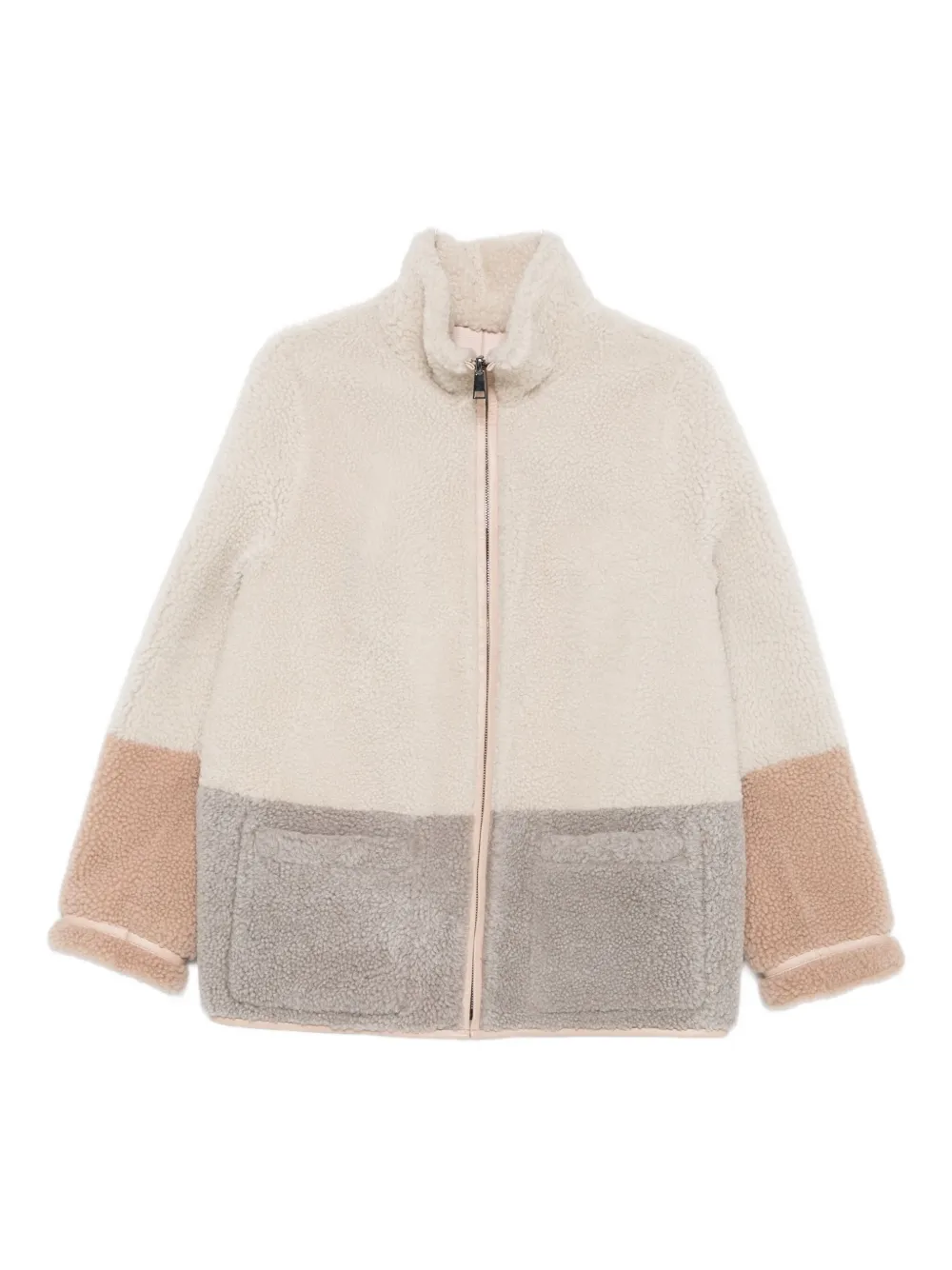 Simonetta Ravizza sheepskin colour-block coat - Toni neutri