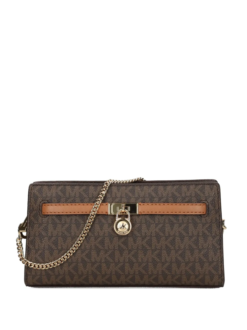 Michael Michael Kors monogram chain-strap satchel - Marrone