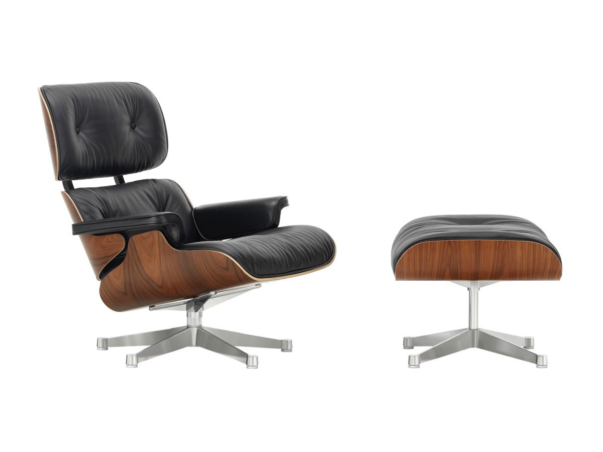 Eames Lounge Chair & Ottoman - Santos Palisander - 66 Black Leather