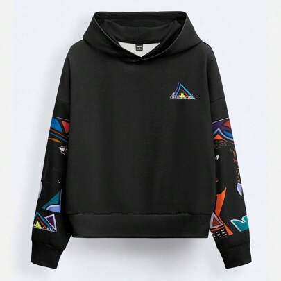 Felpa con cappuccio da uomo della collezione SHEIN X Arab Artists