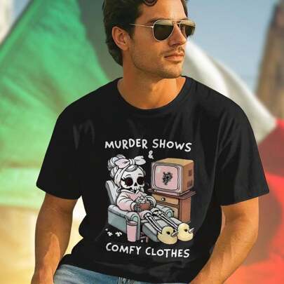 Murder Shows Comfy Clothes T shirt Uomo Moda Casual Maglietta Morbida Primavera Idea Regalo TV Fan Stile Unico Offerta Elegante Confortevole Traspiran