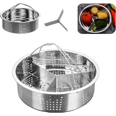 Divisori per cestelli in rete Set di divisori trio Set di cestelli per vapore Accessori, Cestelli per vapore in acciaio inossidabile, Supporto per ces
