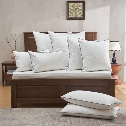 Cuscino per letto in piuma traspirante, fodera in 100% cotone, 80 x 80 cm, 40 x 70 cm, 40 x 80 cm, 60 x 60 cm