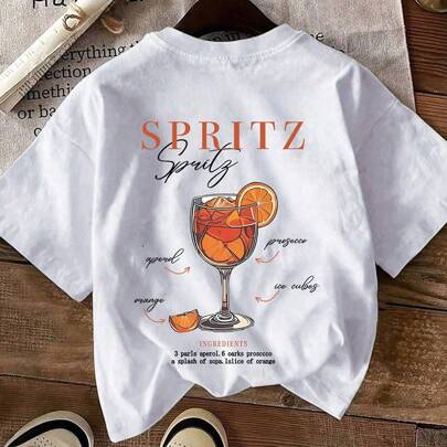 Maglietta casual da donna a maniche corte, girocollo, stile retrò, con la scritta "Aperol Spritz è sempre la risposta", disponibile in taglie comode