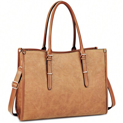 Borsetta Ladies Shopper Ladies Large Shoulder Bag Laptop Bag 15.6 Inch PU Leather Briefcase Women Large Work School Business Bag
