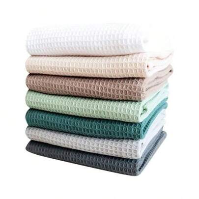 Set da 7 pezzi di panni in tessuto a nido d'ape, panni assorbenti riutilizzabili, panni per finestre, panni per piatti, 7 colori.