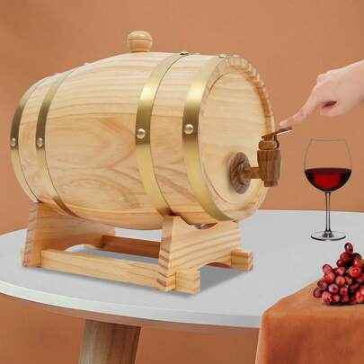 Botte per vino solida con rubinetto, botte di legno, botte di whisky, botte da giardino, secchio per la conservazione del vino da 3 litri