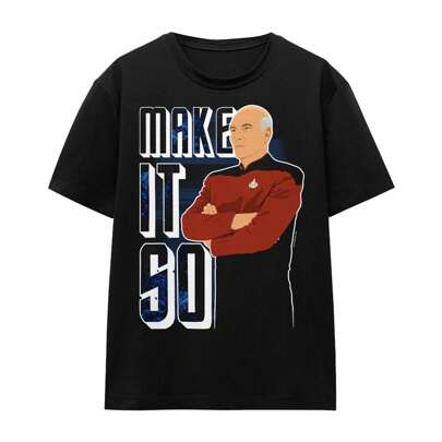 T-shirt unisex adulti "Make It So" (Nero)