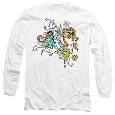 Maglietta unisex per adulti Young And Free con Trilli e Periwinkle (bianco)