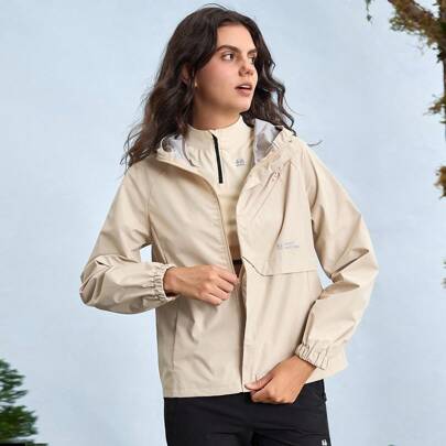 Giacca casual da donna con cappuccio per escursioni all'aperto