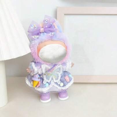 Nuovo accessorio LABUBU da 17 cm - Accessorio con fiocco viola per LAbubu, bambola V V di prima, seconda e terza generazione