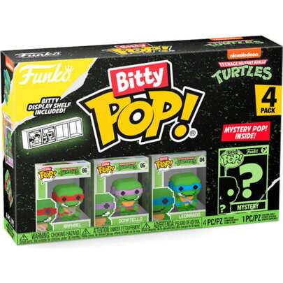 | Blister con 4 personaggi Bitty Pop Ninja Turtles Blit - Blister per tutti i personaggi colorati - Blister con dettagli realistici - Blister ideale p