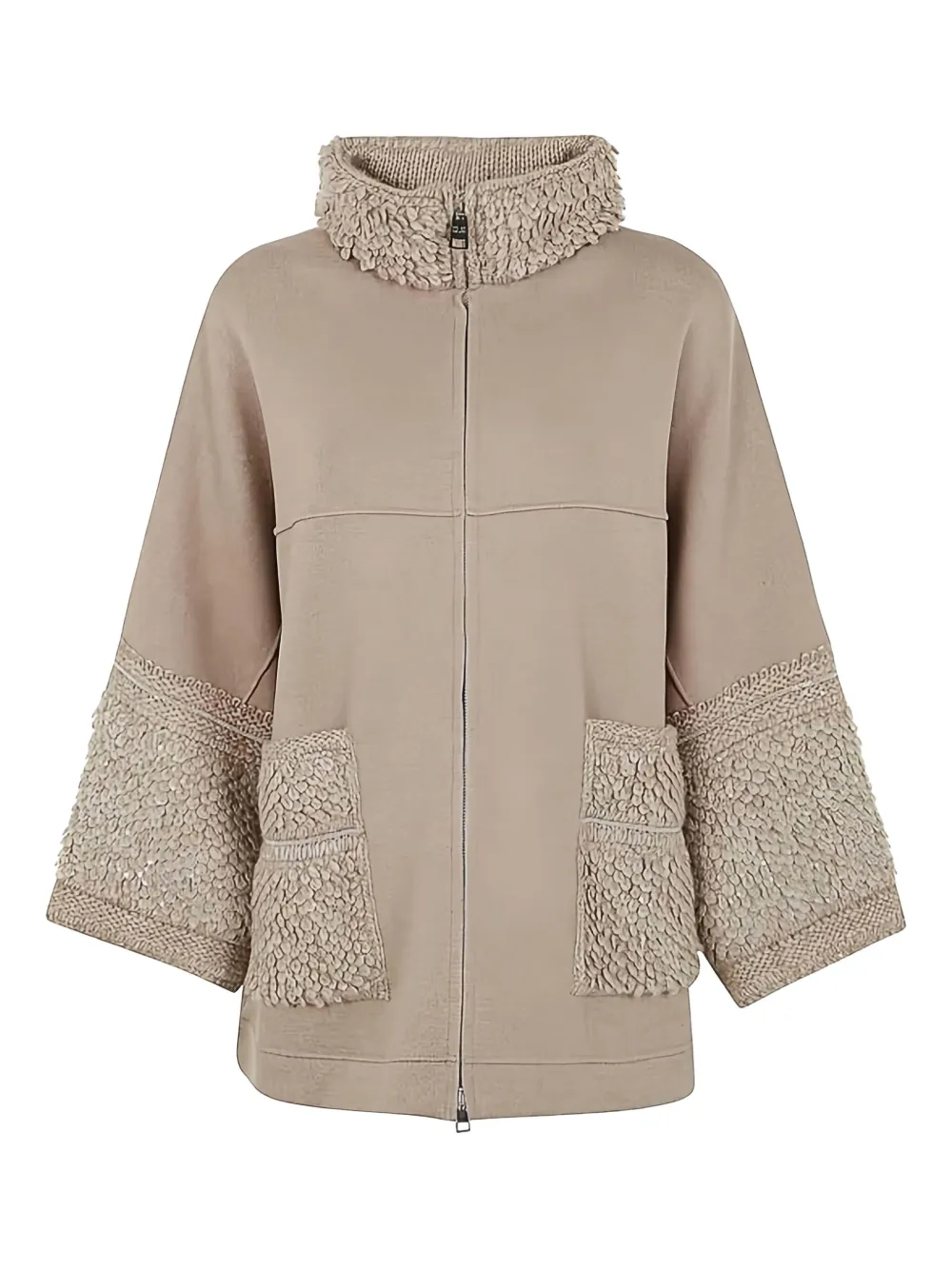 D.Exterior frill-trimmed pocket jacket - Toni neutri