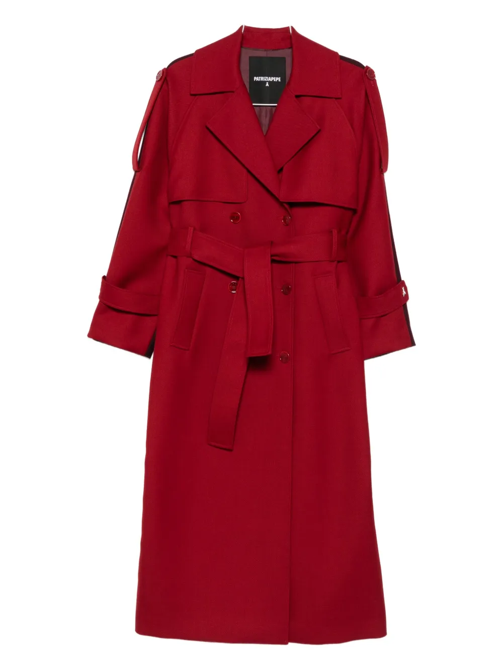 Patrizia Pepe double-breasted wool trench coat - Rosso