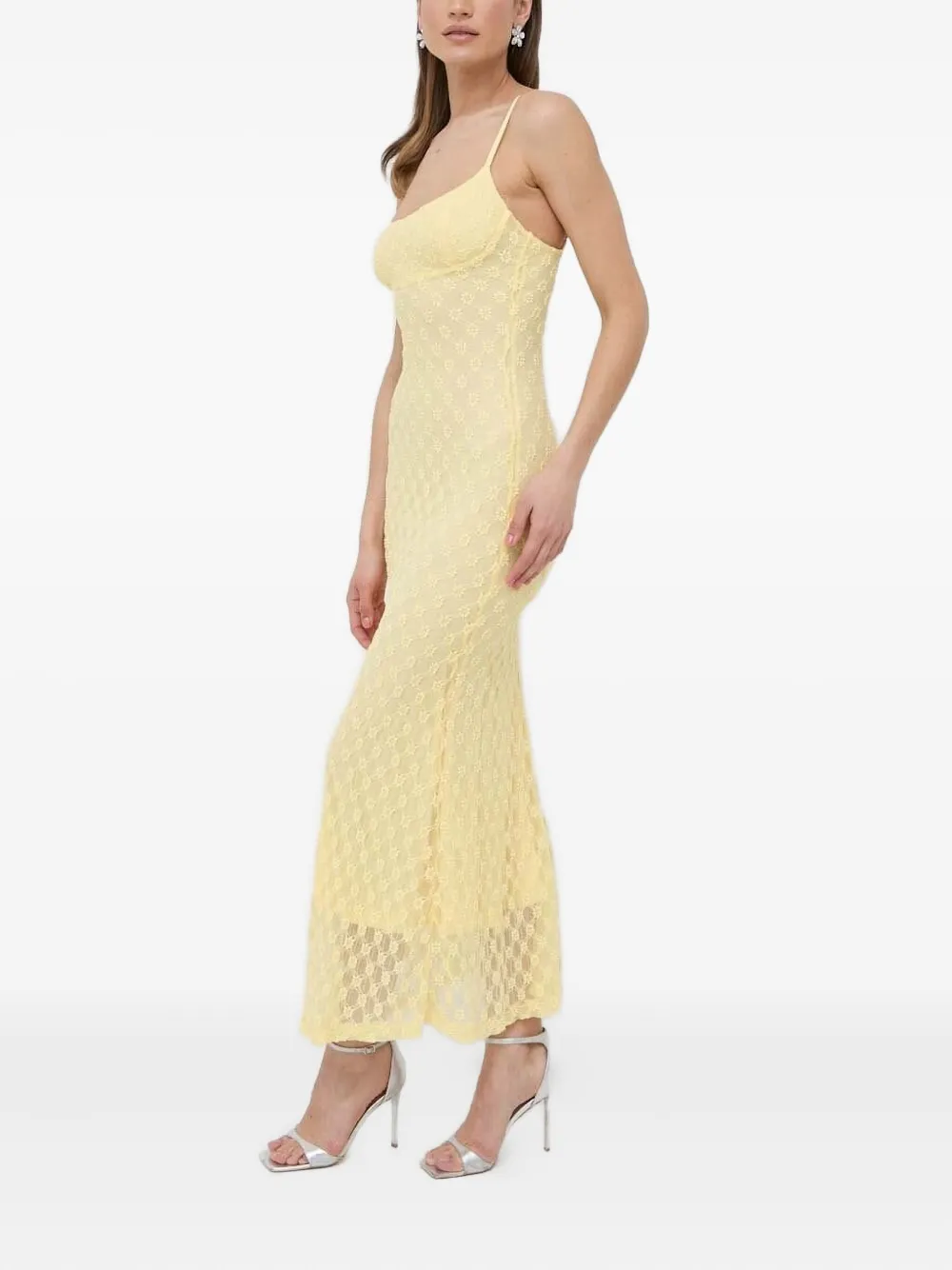 Bardot floral-lace maxi dress - Giallo