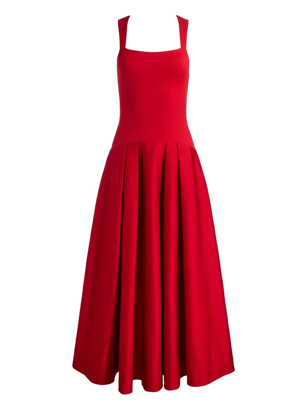 alice + olivia Adley pleated midi dress - Rosso