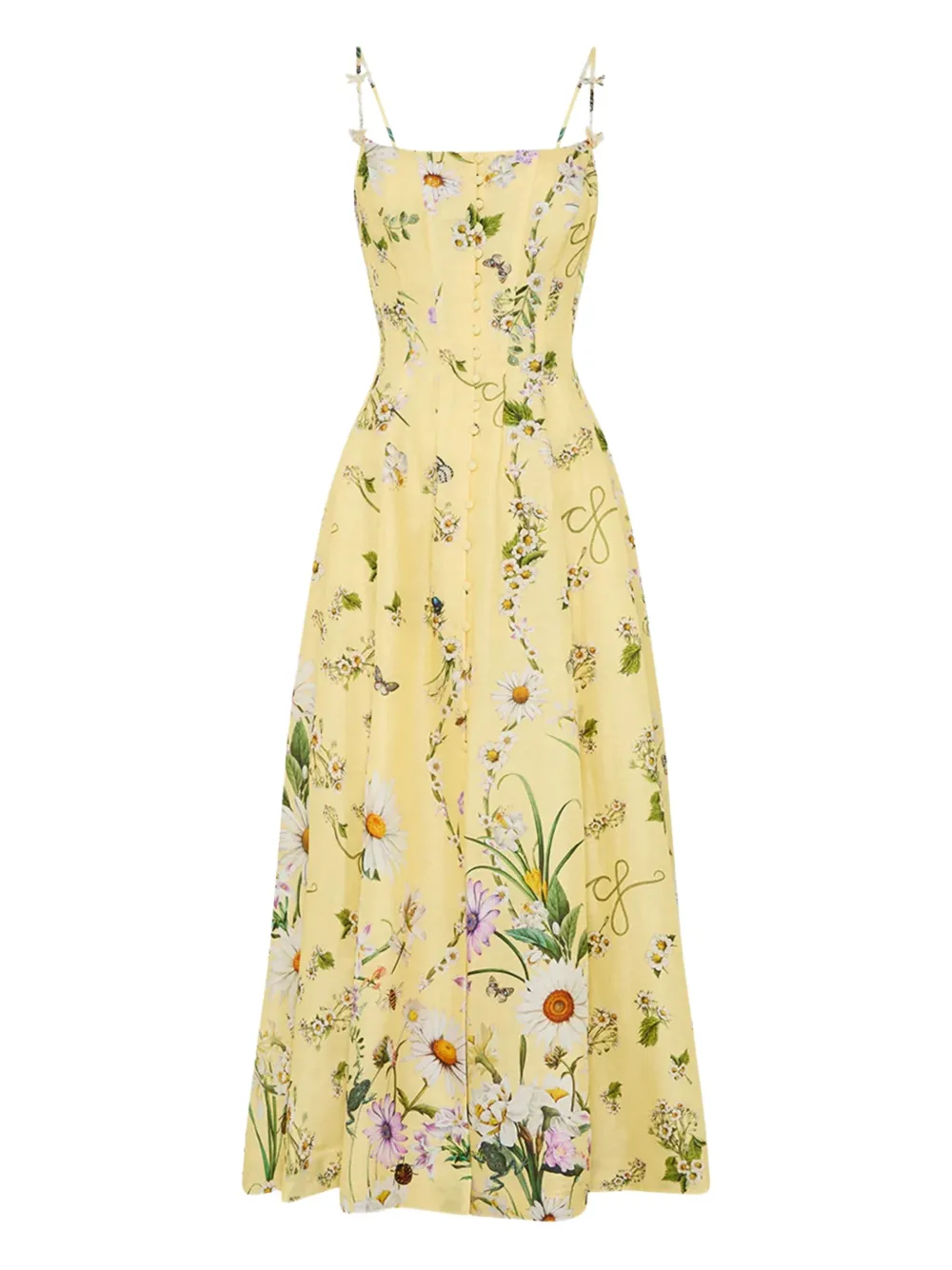 Camilla floral-print corset midi dress - Giallo