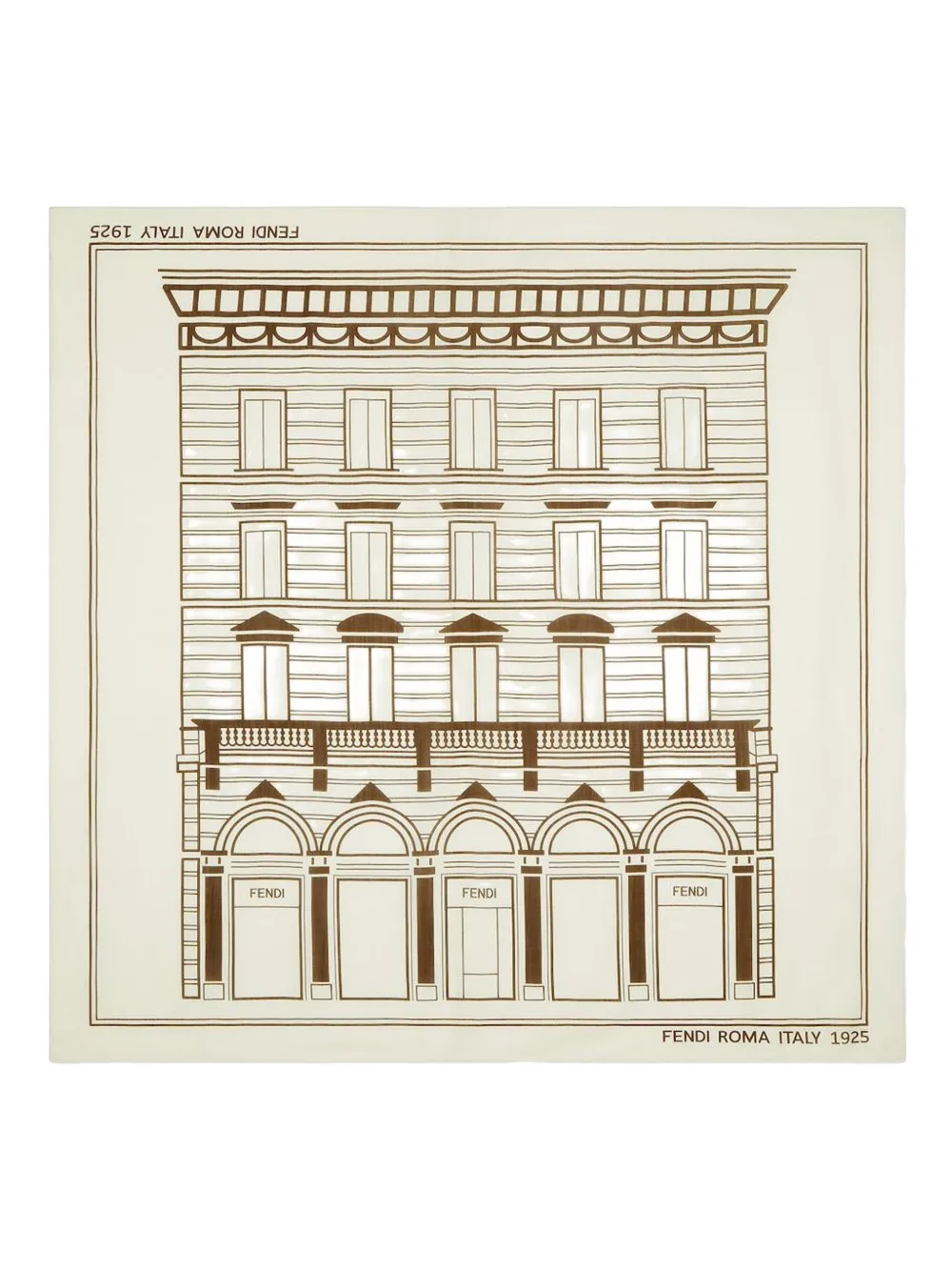 FENDI Palazzo Fendi in Roma-motif scarf - Toni neutri