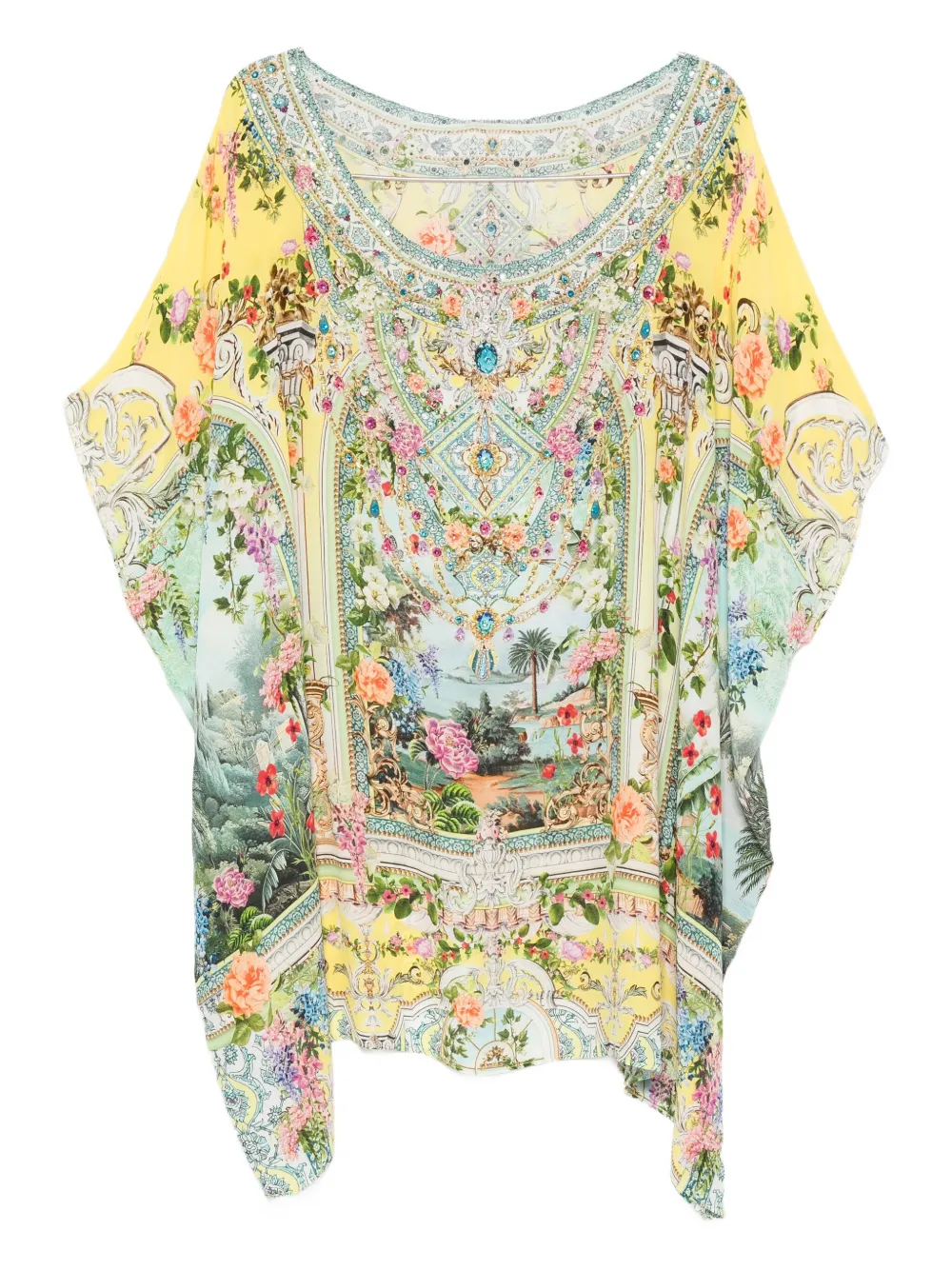 Camilla embellished floral-print mini dress - Giallo