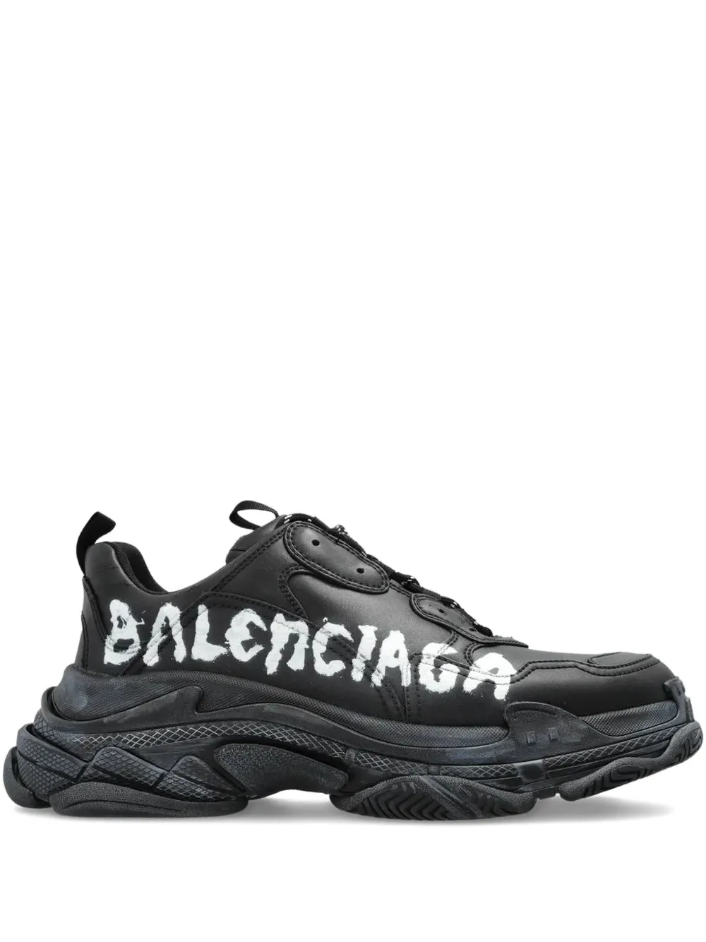 Balenciaga paint logo triple s sneakers - Nero