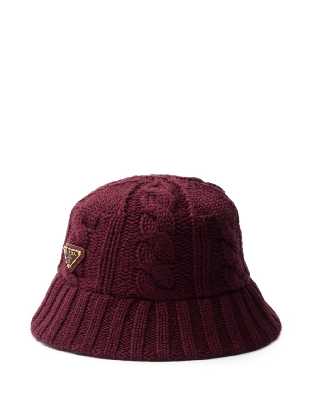 Prada Cappello bucket in maglia a trecce - Rosso