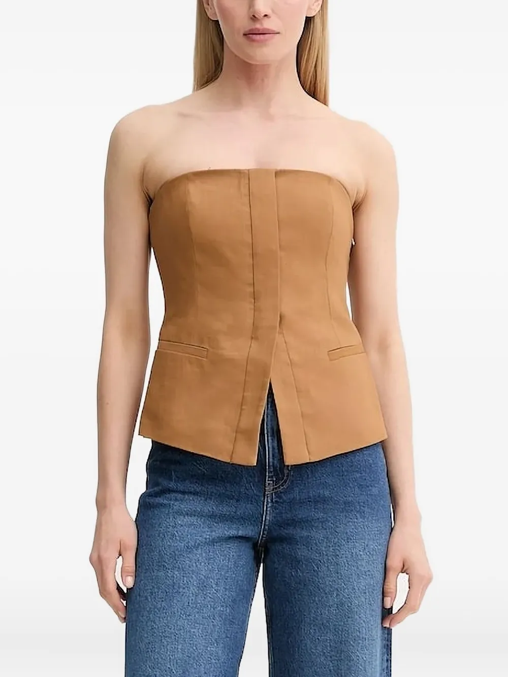 A.L.C. strapless darted top - Marrone