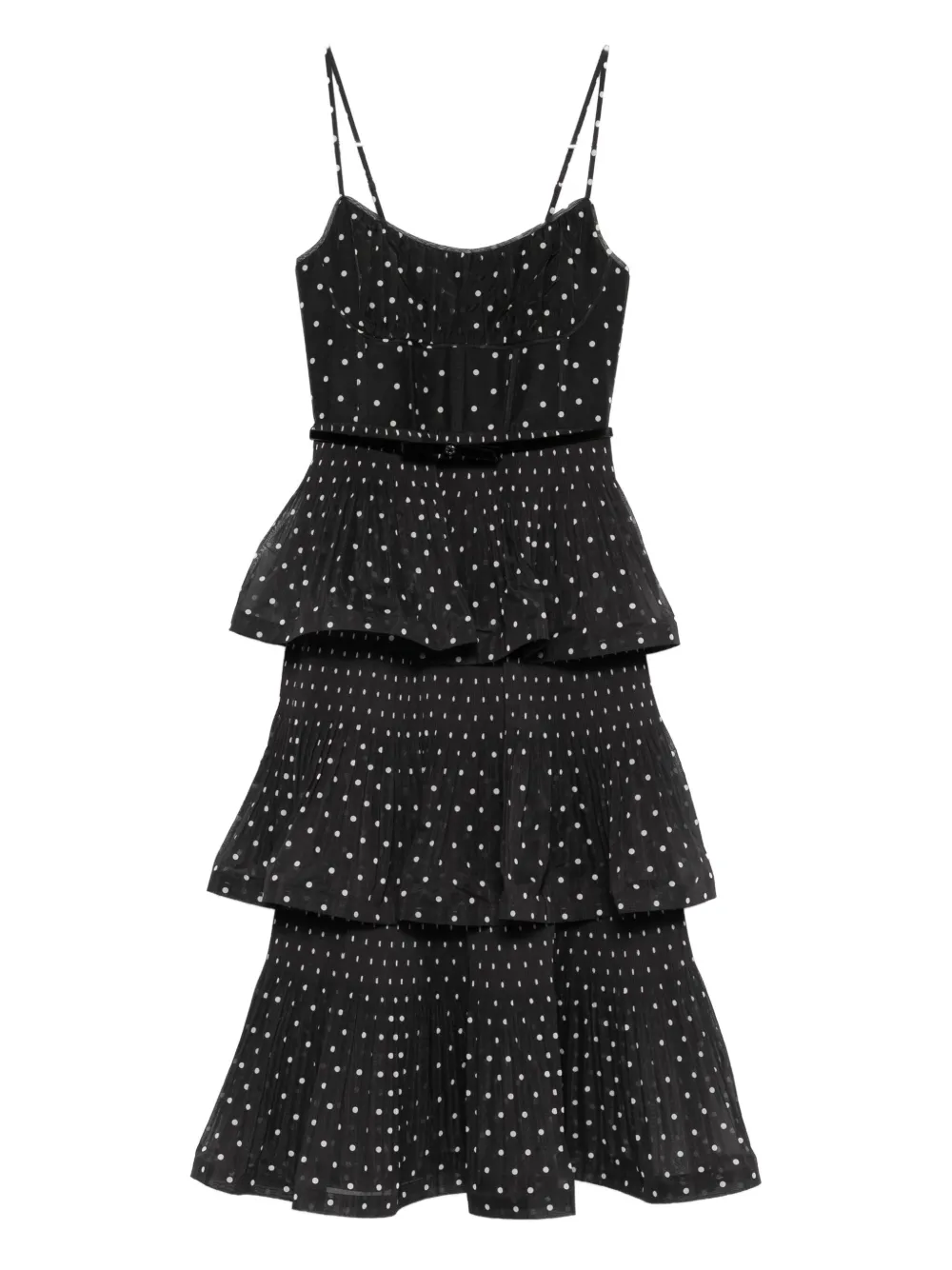 ZIMMERMANN pleated polka-dot midi dress - Nero