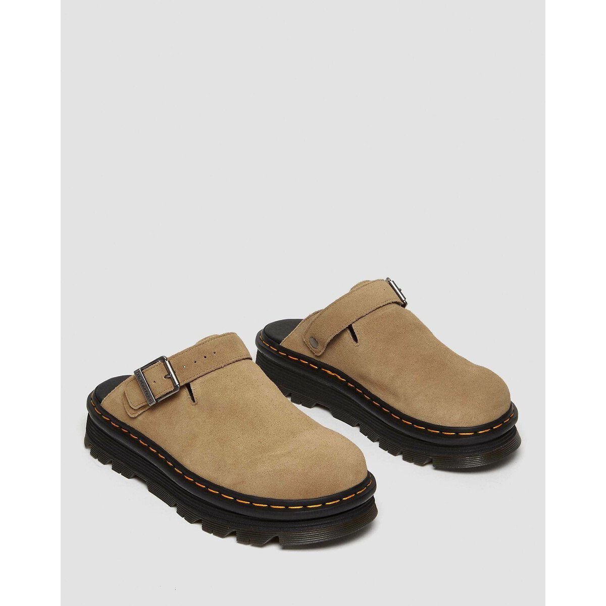 Dr. Martens Sabot Chiusi In Pelle Scamosciata Zebzag Marrone Uomo Taglie 39
