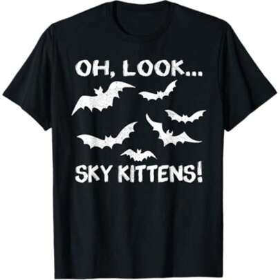 funny 2024 large size mens loose t shirt fashion bat print mens short sleeve t shirt summer new mens casual t shirt black -1 L01