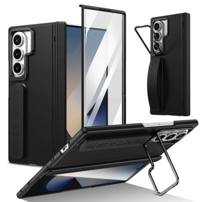 Custodia per cellulare con supporto fotografico, compatibile con Samsung Galaxy Z Fold 4 5 6 7, pratica fascia da polso, stile moderno