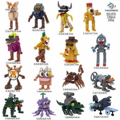 Modello di giocattolo creativo a blocchi da costruzione, set di figure del personaggio Brainrot, decorazione assemblata