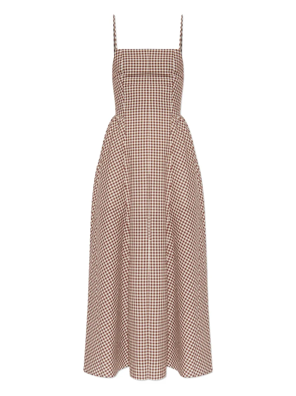 Posse gingham check maxi dress - Toni neutri