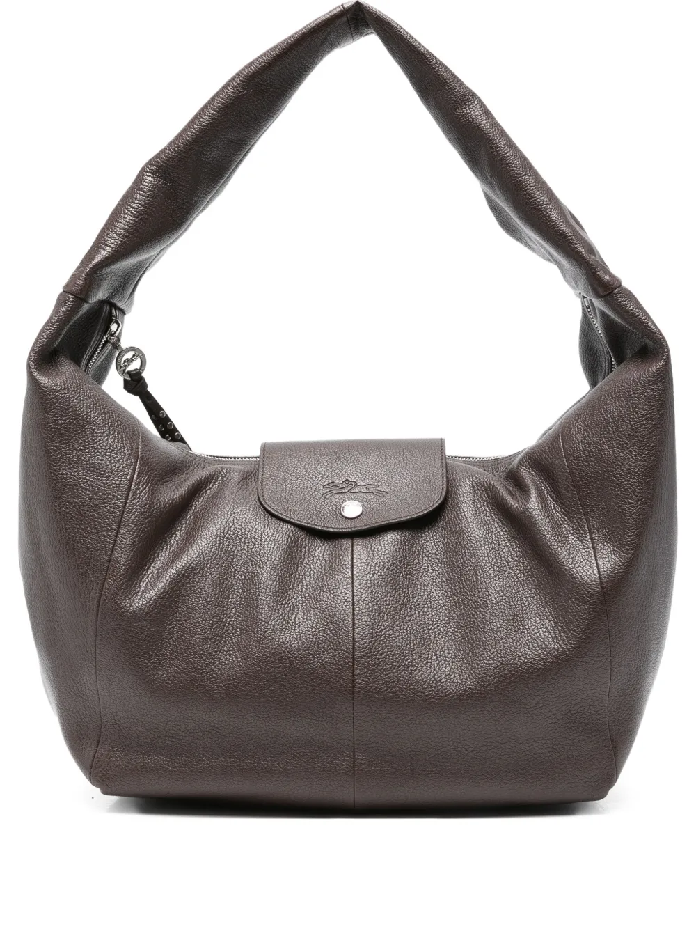 Longchamp large Le Pliage Xtra leather shoulder bag - Marrone