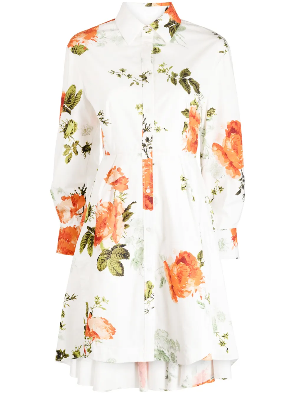 ERDEM Chemisier corto a fiori - Bianco
