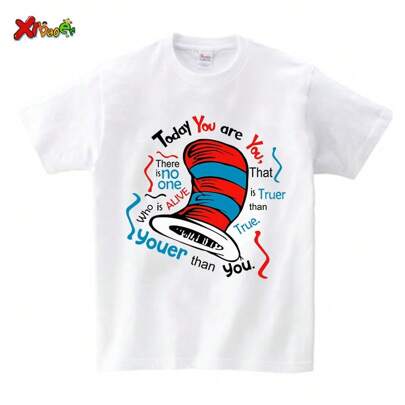 Inspirational and Whimsical T - Shirt: "Today You are You" with Iconic Hat Graphic and Empowering Quote