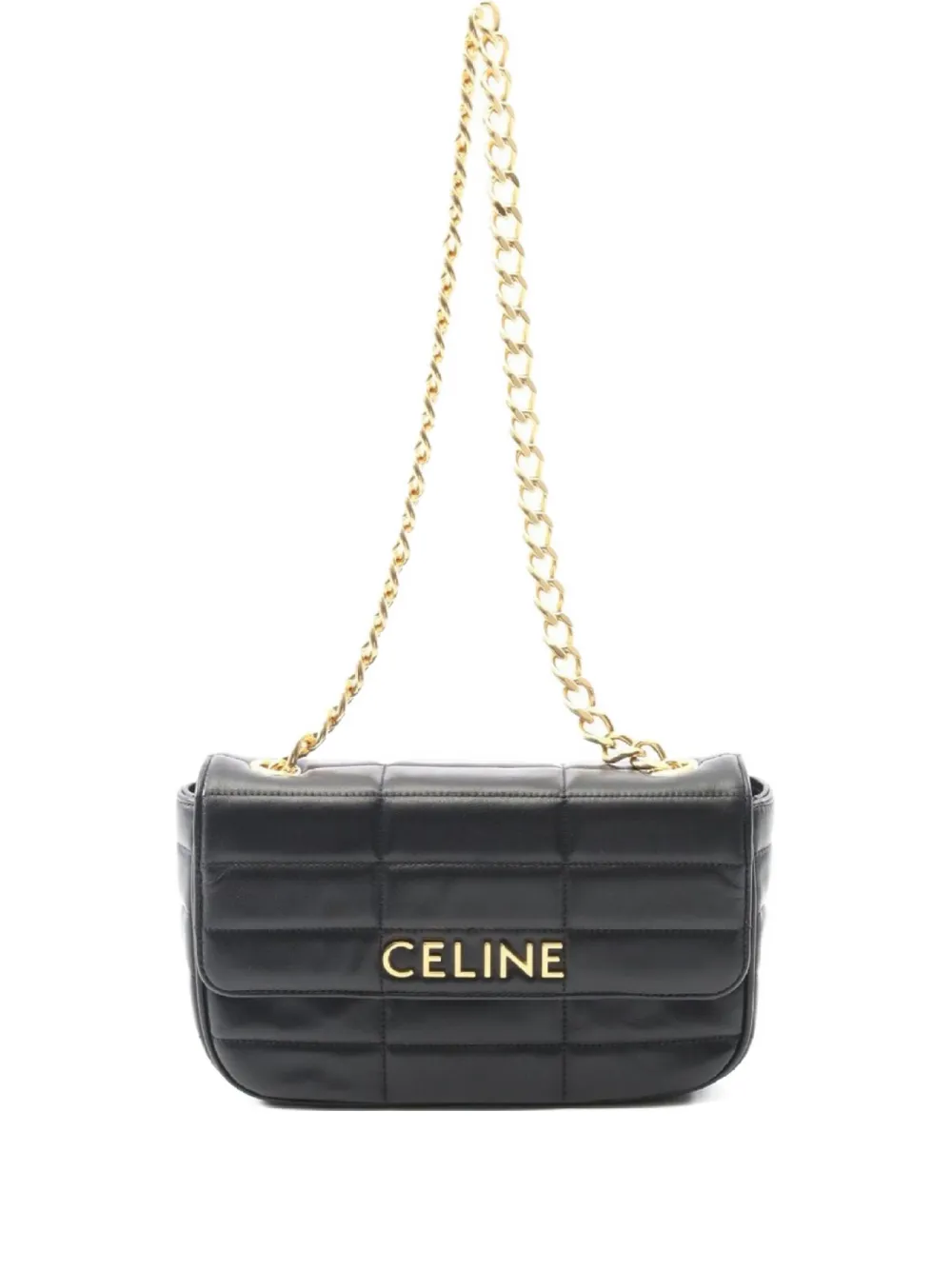 Celine Pre-Owned 2010 quilted chain shoulder bag - Nero