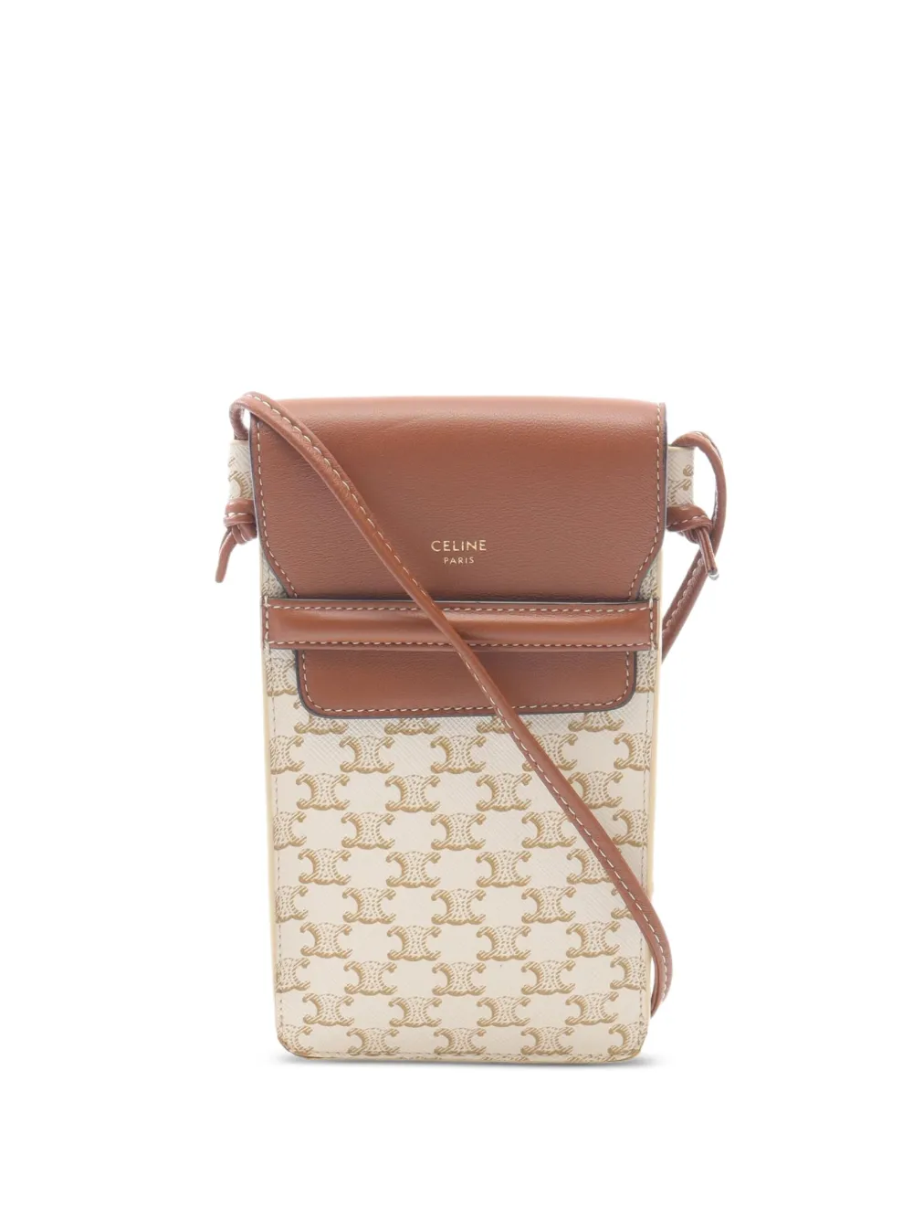 Celine Pre-Owned 2000s Triomphe-pattern phone pouch - Toni neutri