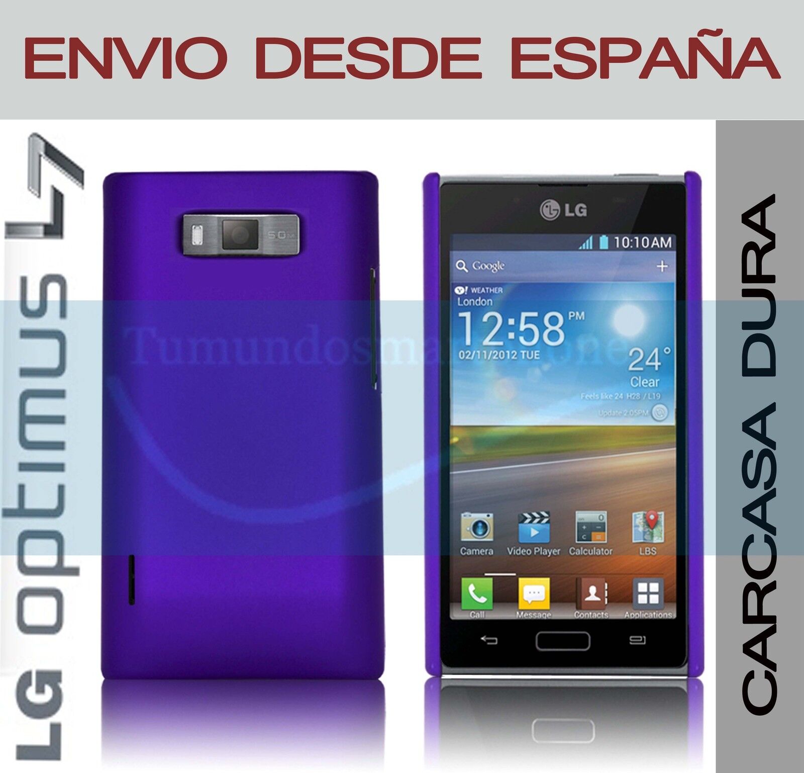 Custodia Rigida Viola LG Optimus L7 P700 / P705 In Spagna
