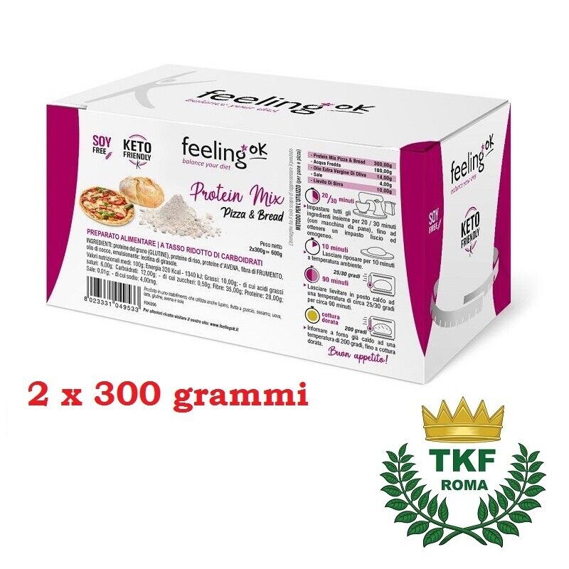 Feeling Ok PROTEIN MIX PIZZA & BREAD 600 gr impasto proteico 2 x 300 grammi